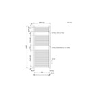 Termoarredo scaldasalviette da bagno idraulico 1230x500 mm interasse 450 mm in acciaio Verniciato Nero