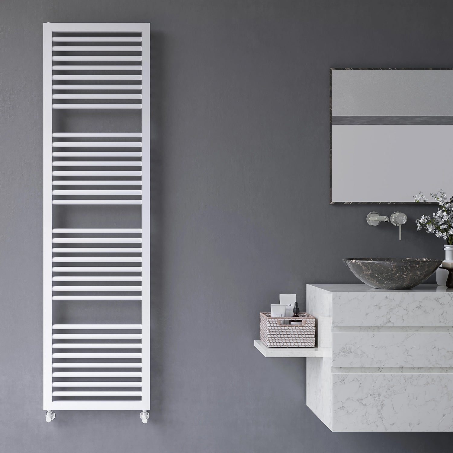 Termoarredo idraulico modello Asti 1813x500 dritto - Bianco