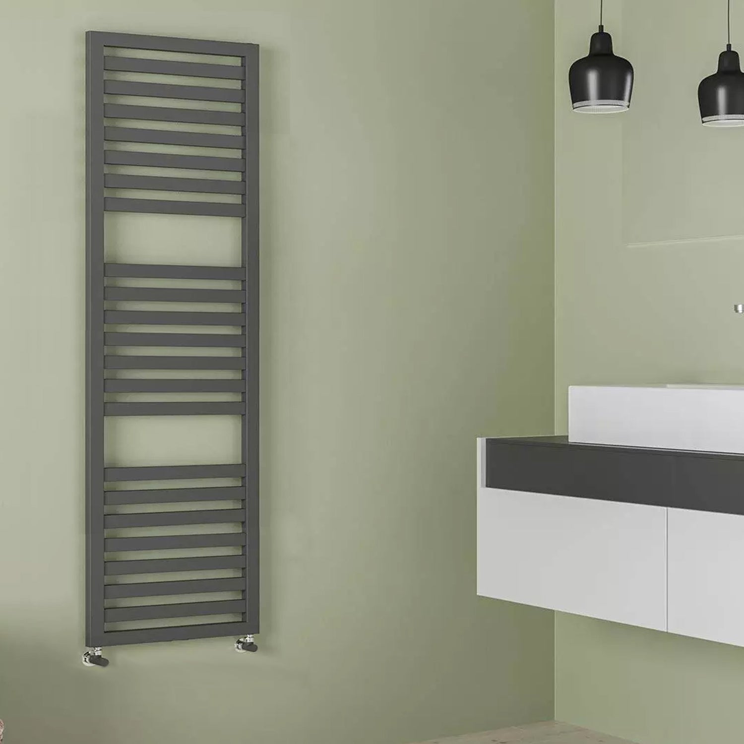 Termoarredo idraulico modello Cuneo 1800x500 dritto - Antracite