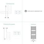 Termoarredo idraulico modello Cuneo 1800x500 dritto - Bianco