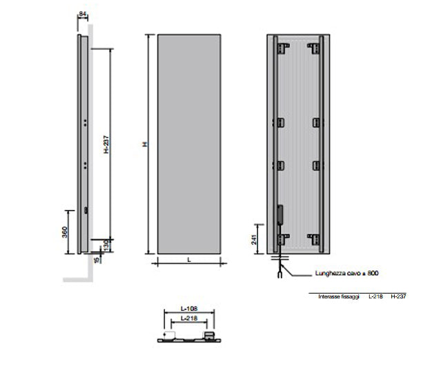  Termoarredo elettrico a piastra verticale 182x62 cm modello 'Marilyn' E-Termocrea Smart