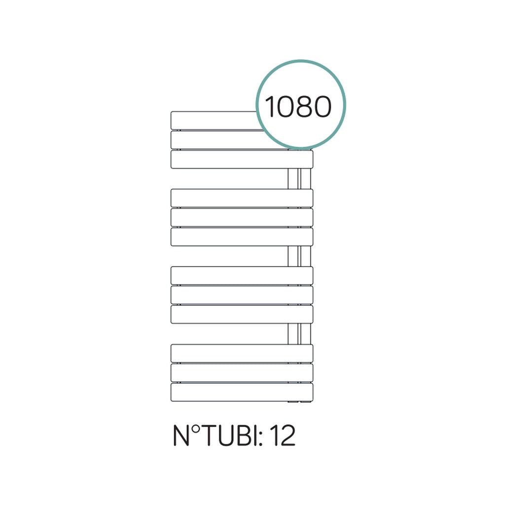 Termoarredo scaldasalviette interasse 50 Lazzarini Pieve 108x55 cm Bianco