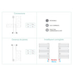 Termoarredo scaldasalviette interasse 50 Lazzarini Pieve 108x55 cm Bianco