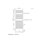Termoarredo scaldasalviette da bagno idraulico 1510x600 mm interasse 550 mm in acciaio Verniciato Bianco