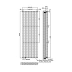 Termoarredo idraulico Doppio modello Piano 1800x600 mm e 2165W - Bianco