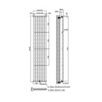 Termoarredo idraulico Singolo modello Piano 1800x360 mm e 667W - Bianco