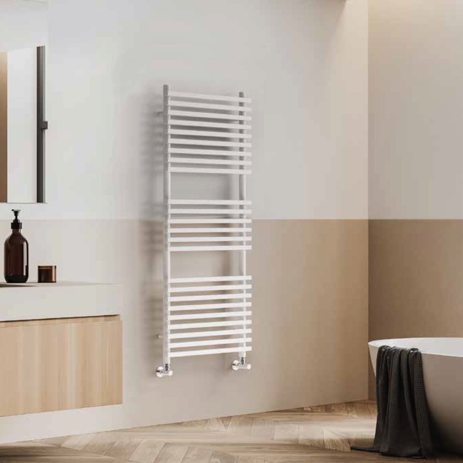 Termoarredo idraulico modello Trapani di Lazzarini 1170x500 dritto - Bianco