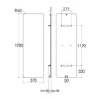 Termoarredo idraulico 960 Watt a muro in acciaio al carbonio collezione Caligo di Lineabeta colore bianco cm 57x179