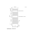 Termoarredo scaldasalviette da bagno idraulaico 1230x450 mm interasse 400 mm in acciaio Verniciato Bianco