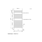 Termoarredo scaldasalviette da bagno idraulico 1230x600 mm interasse 550 mm in acciaio Verniciato Bianco