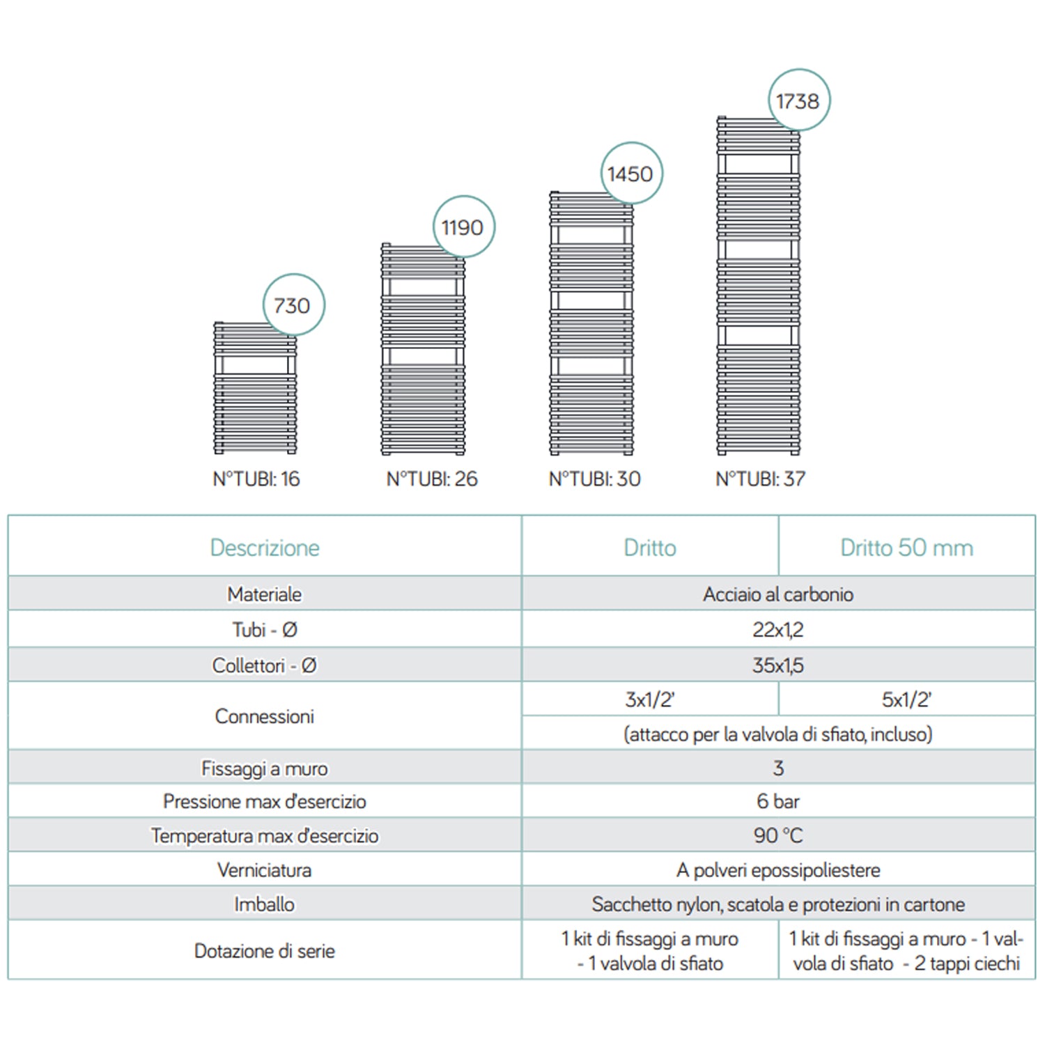 Termoarredo idraulico modello Catania di Lazzarini 1190x500 - Cromo