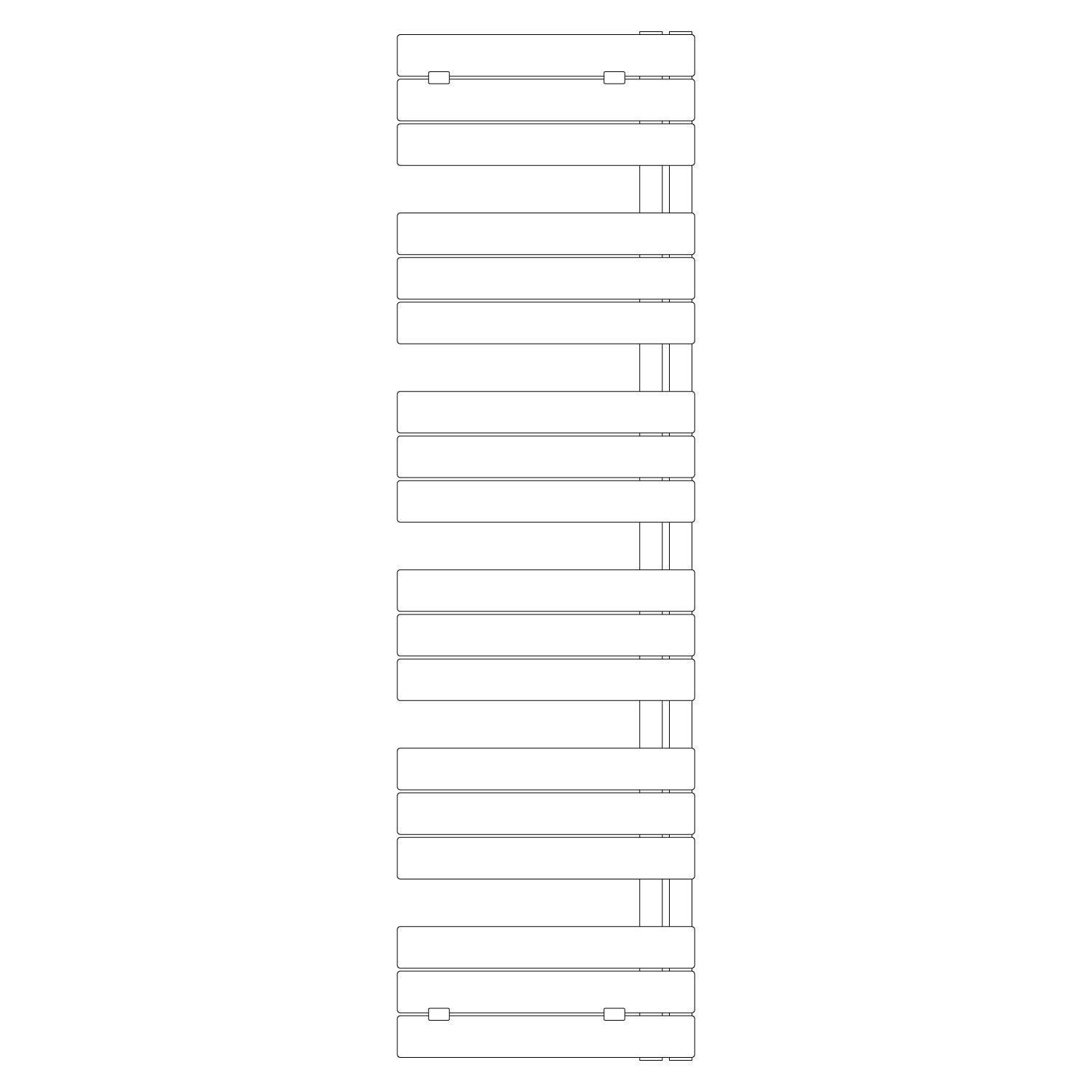 Termoarredo idraulico modello Alba di Lazzarini 1730x500 - Bianco