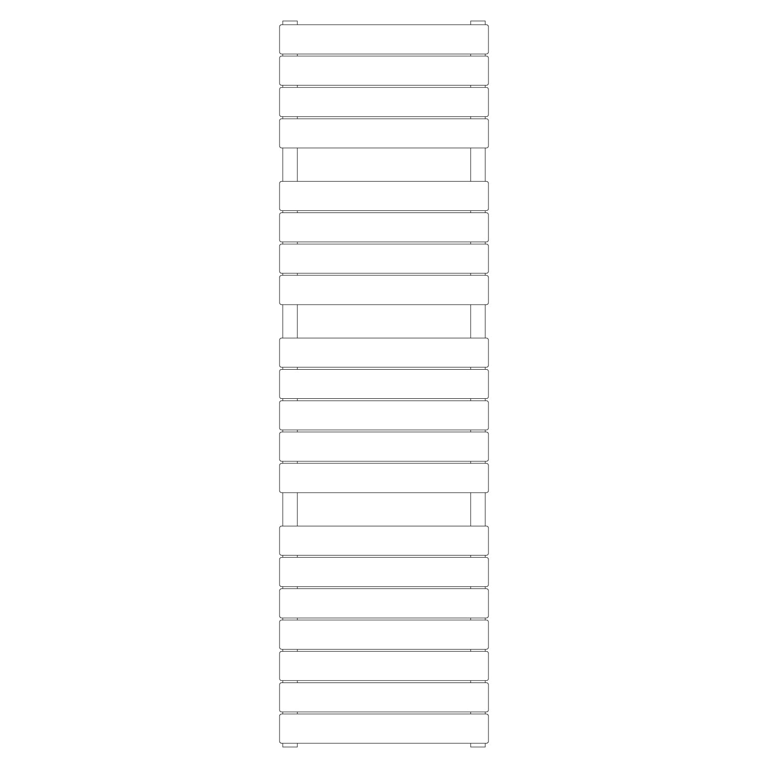Termoarredo idraulico modello Palermo di Lazzarini 1738x500 - Nero Opaco