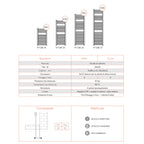 Termoarredo scaldasalviette in acciaio verniciato bianco 1230x500 interasse 450 Lazzarini Roma