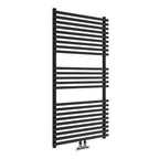 Termoarredo idraulico modello Trapani 1170x600 dritto con attacchi centrali 50 mm - Nero Opaco