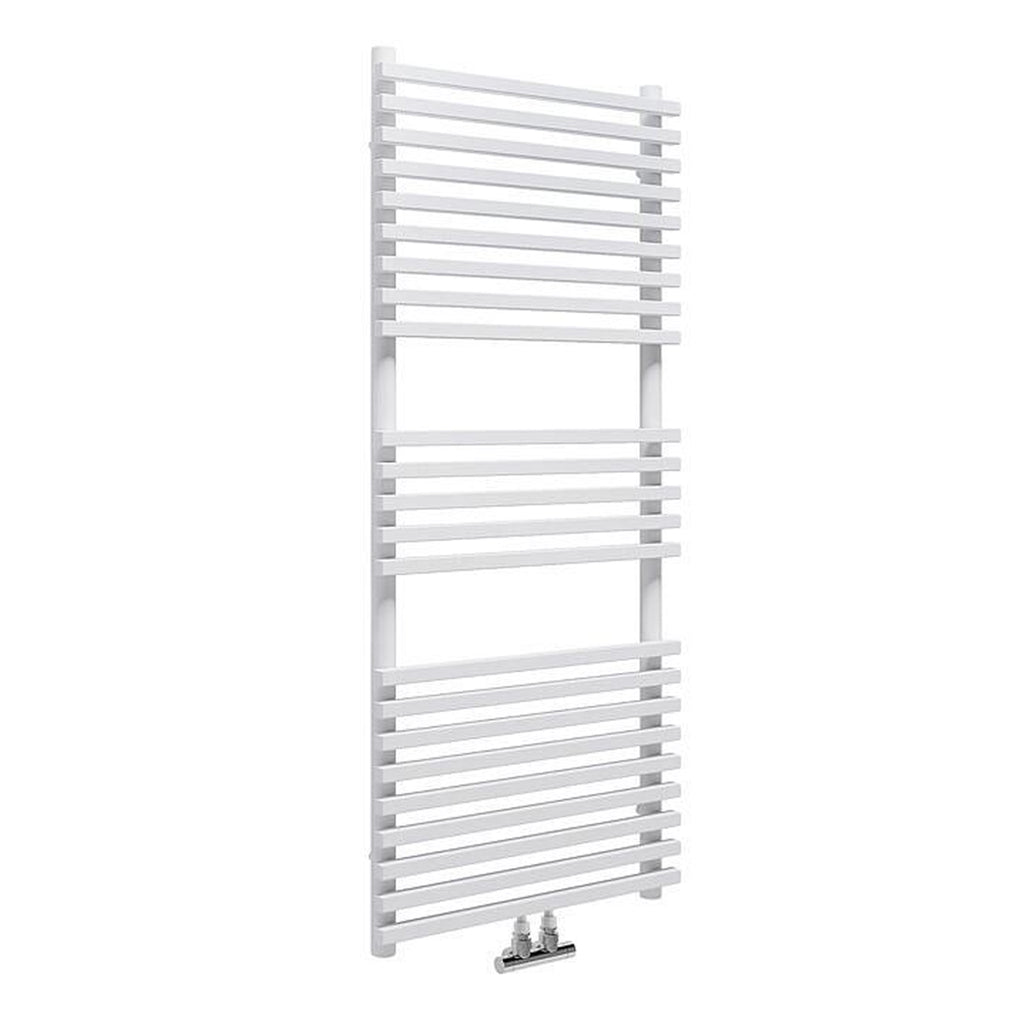 Termoarredo idraulico modello Trapani 1170x600 dritto con attacchi centrali 50 mm - Bianco