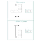 Termoarredo idraulico modello Trapani 1400x600 dritto con attacchi centrali 50 mm - Bianco