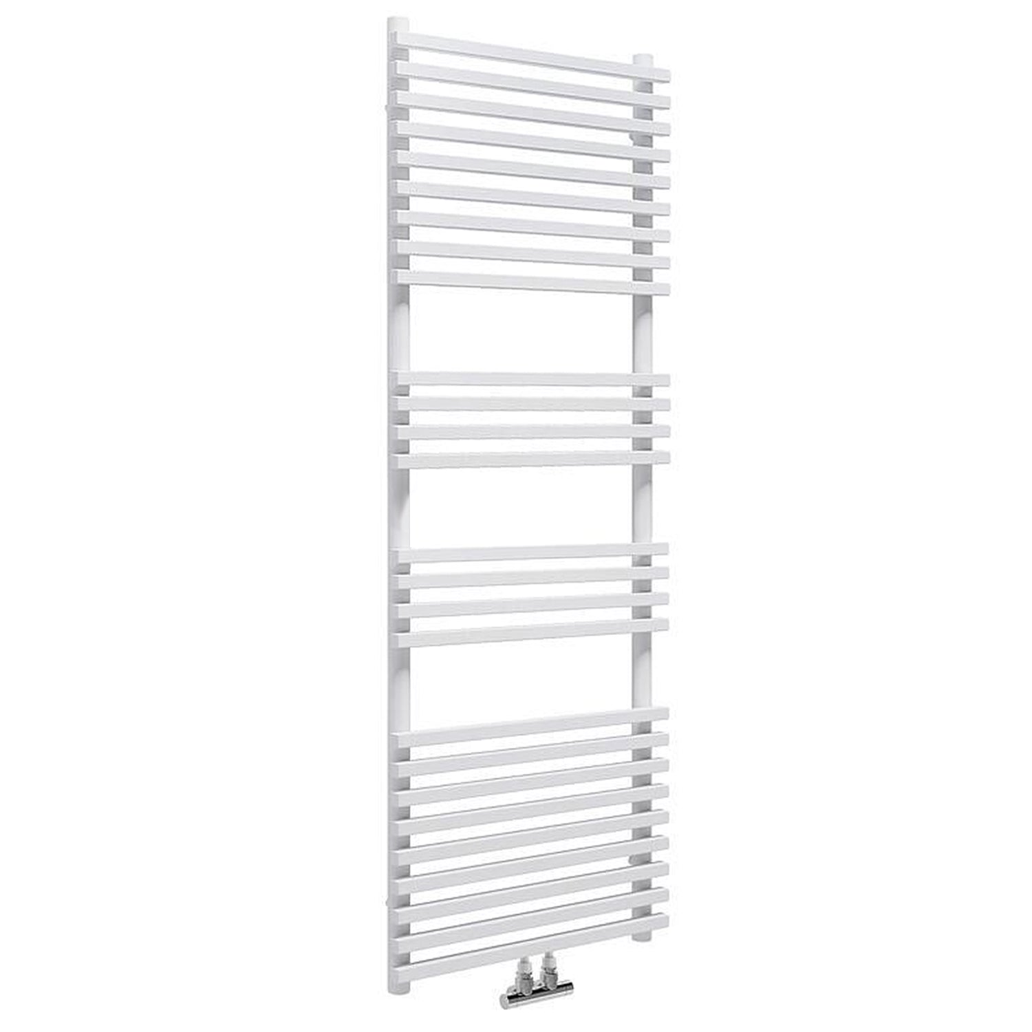 Termoarredo idraulico modello Trapani 1400x600 dritto con attacchi centrali 50 mm - Bianco