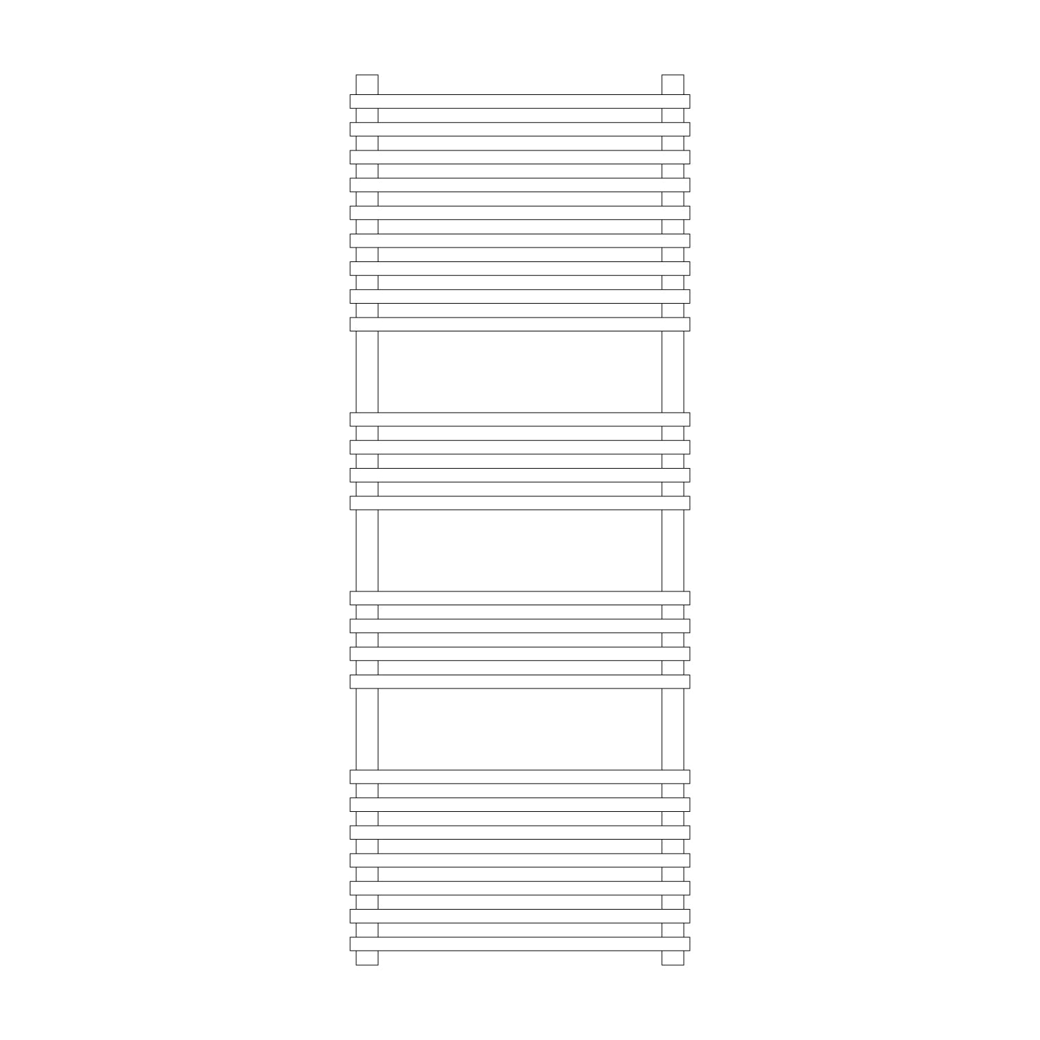 Termoarredo idraulico modello Trapani 1400x600 dritto con attacchi centrali 50 mm - Bianco