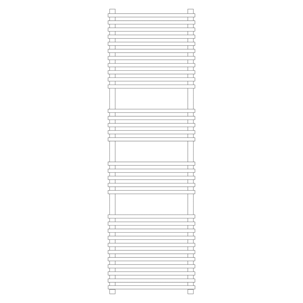 Termoarredo idraulico modello Trapani 1640x600 dritto con attacchi centrali 50 mm - Bianco