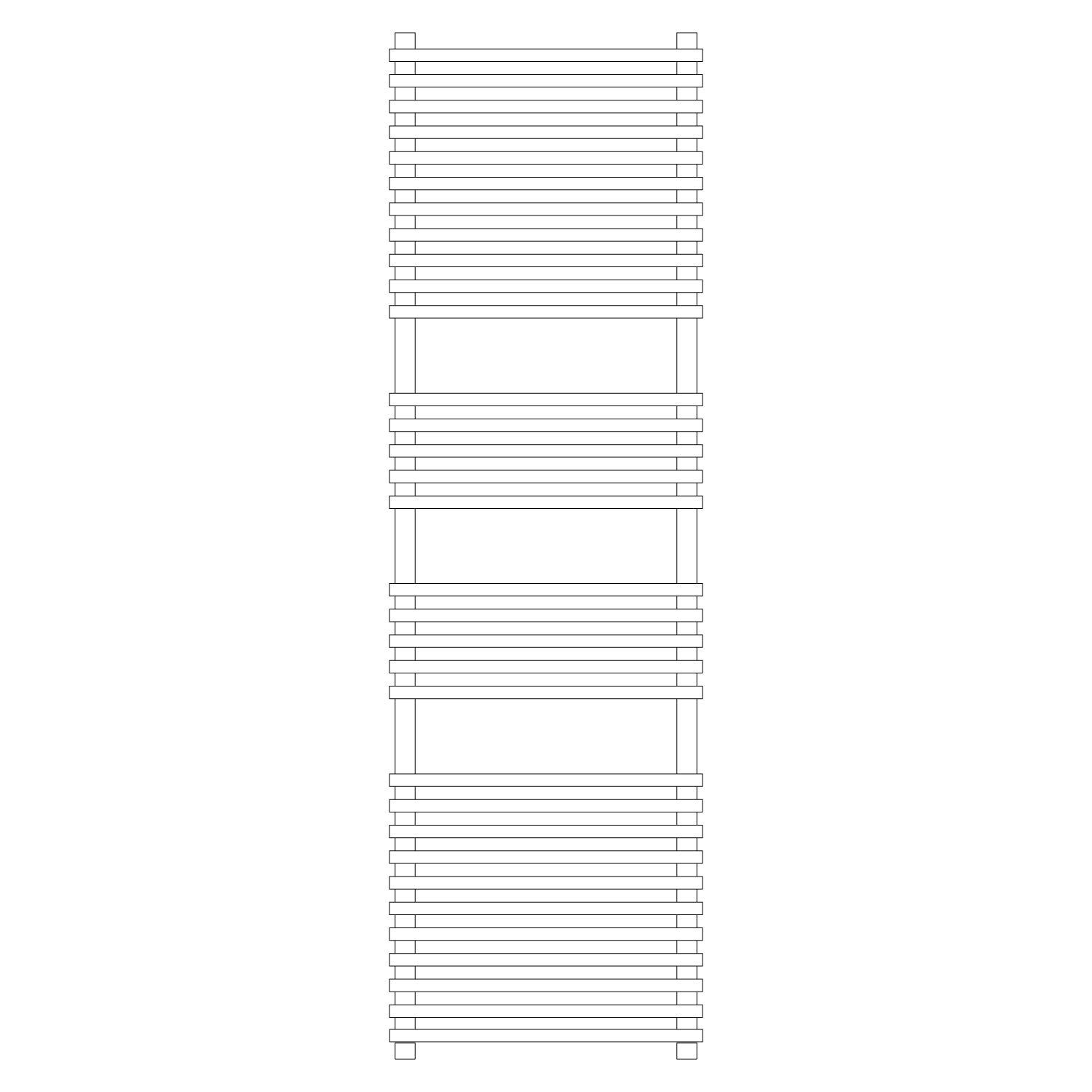 Termoarredo idraulico modello Trapani 1640x600 dritto con attacchi centrali 50 mm - Bianco