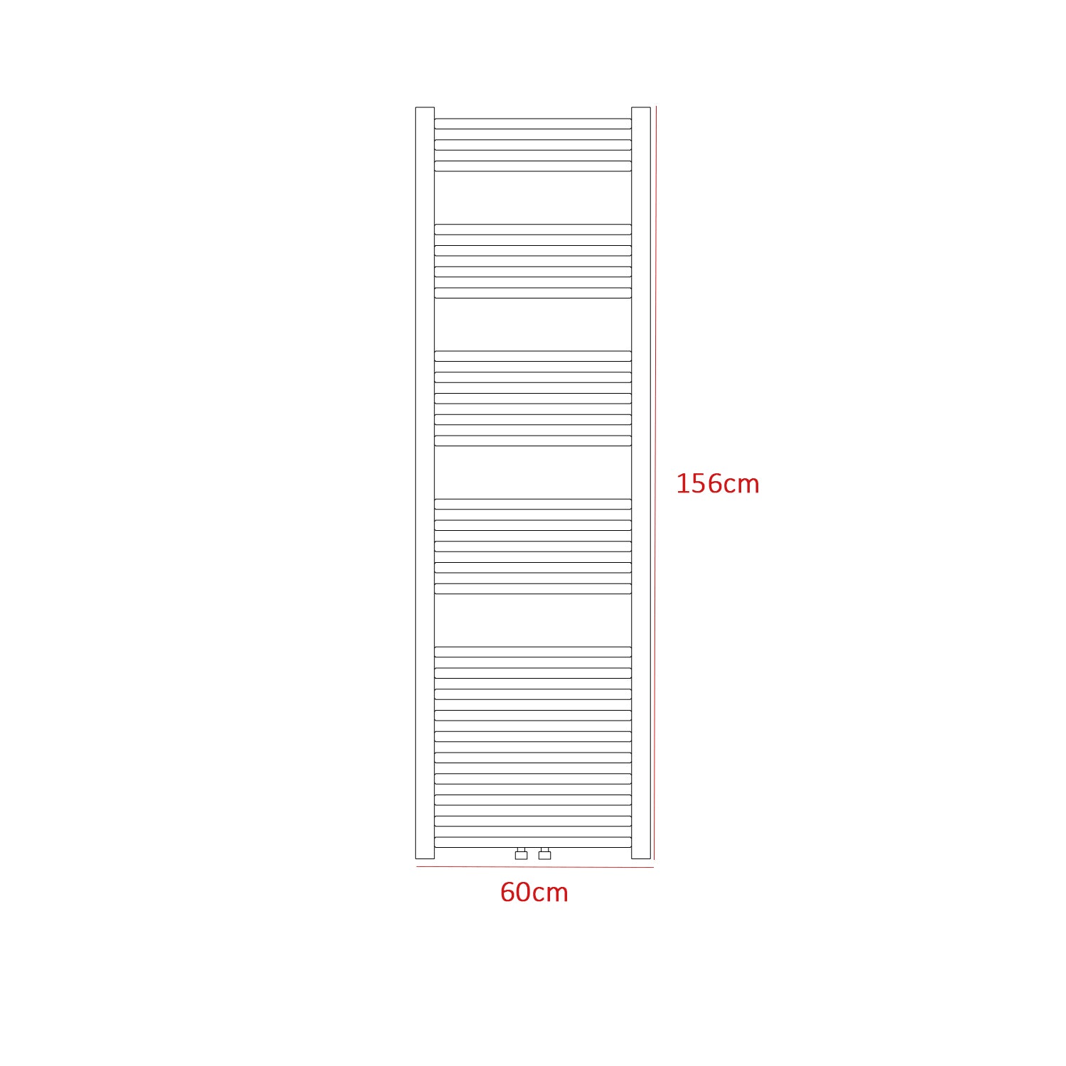 Termoarredo idraulico 1560x600 mm dritto con attacchi centrali 50 mm - versione Outlet