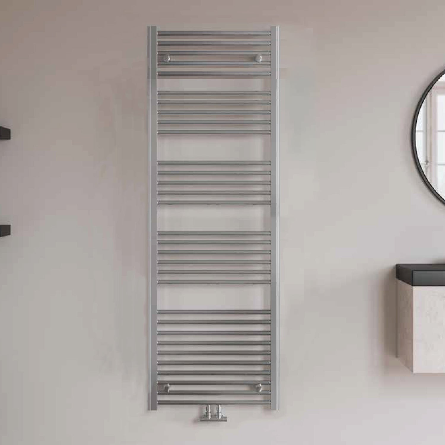 Termoarredo idraulico modello Bolzano 1785x600 dritto con attacchi centrali 50 mm - Cromo