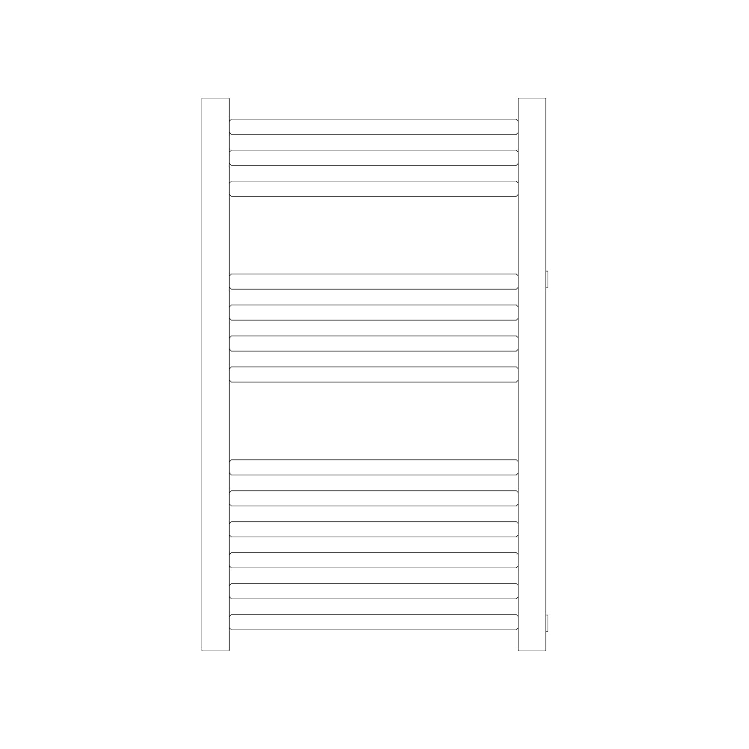 Termoarredo idraulico modello Bolzano Reno 803x500 dritto con attacchi laterali 40/500 - Bianco