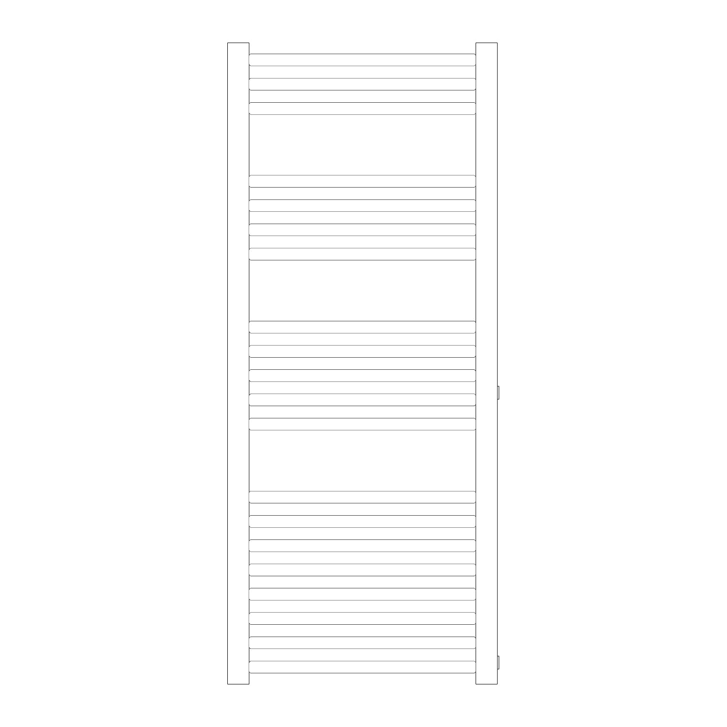 Termoarredo idraulico modello Bolzano Reno 1188x500 dritto con attacchi laterali 40/900 - Bianco