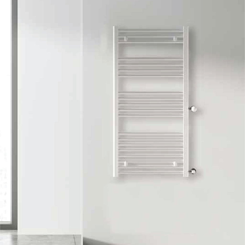 Termoarredo idraulico modello Bolzano Reno 1188x500 dritto con attacchi laterali 40/900 - Bianco