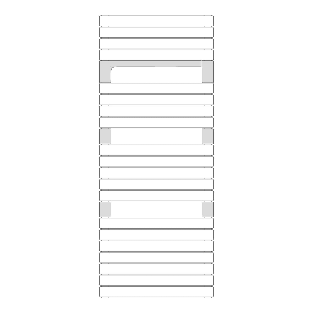 Termoarredo idraulico modello Torino 1360x550 dritto - Bianco