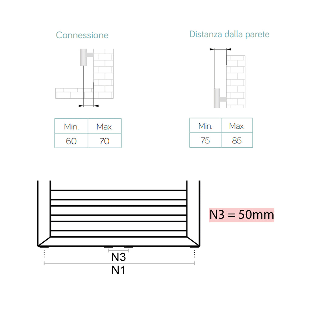 Termoarredo idraulico modello Asti 1228x600 dritto - Antracite
