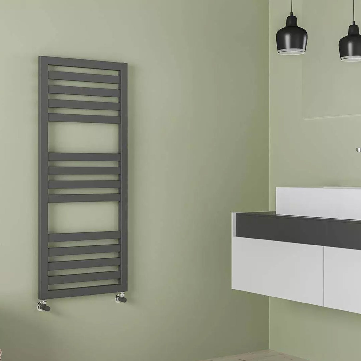 Termoarredo idraulico modello Cuneo 1200x500 dritto - Antracite