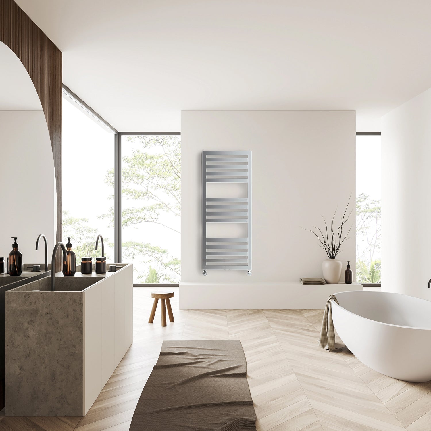 Termoarredo idraulico modello Cuneo 1200x500 dritto - Cromo