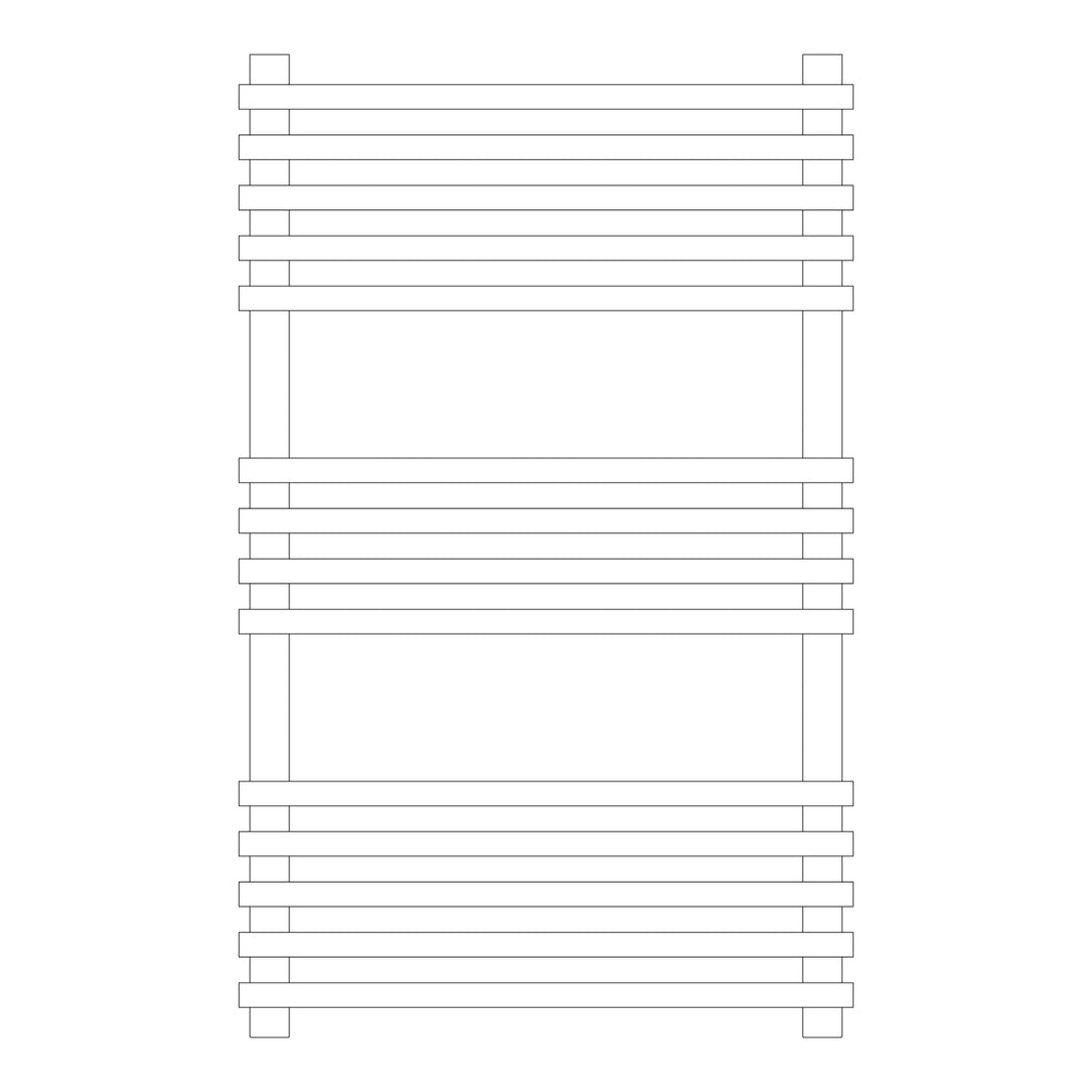Termoarredo idraulico modello Trapani di Lazzarini 800x500 dritto - Bianco
