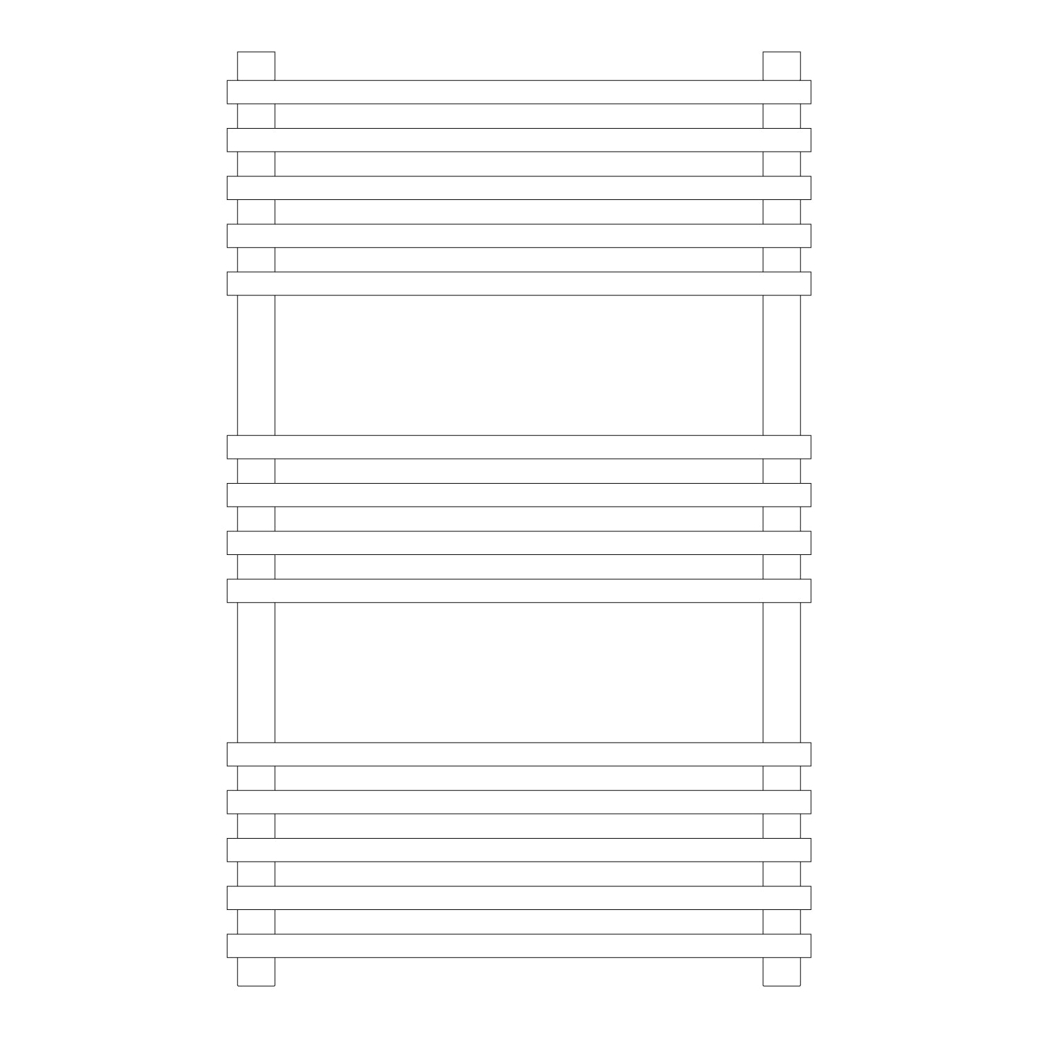 Termoarredo idraulico modello Trapani di Lazzarini 800x500 dritto - Bianco