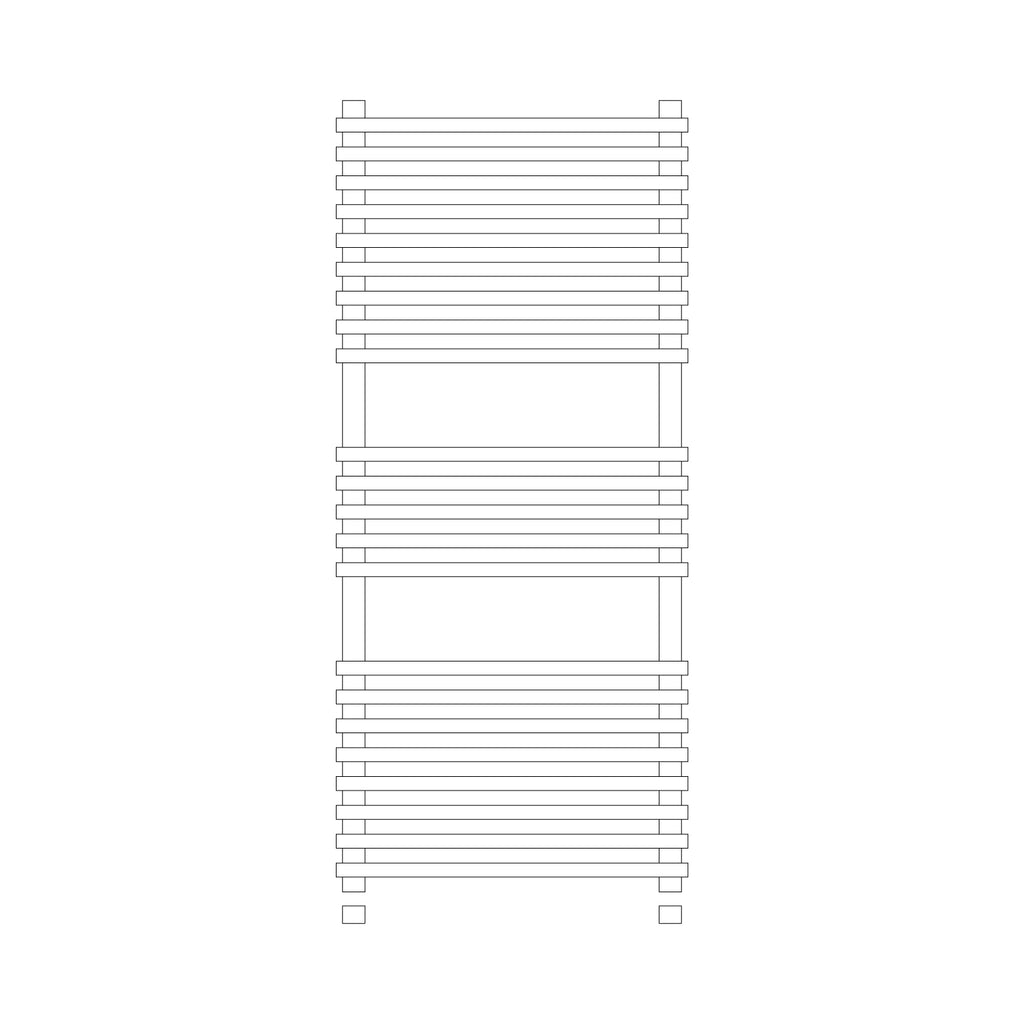 Termoarredo idraulico modello Trapani 1170x600 dritto con attacchi centrali 50 mm - Nero Opaco
