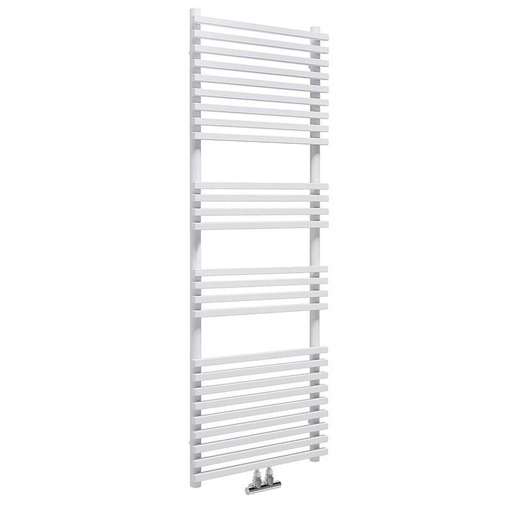Termoarredo idraulico modello Trapani 1400x600 dritto con attacchi centrali 50 mm - Bianco