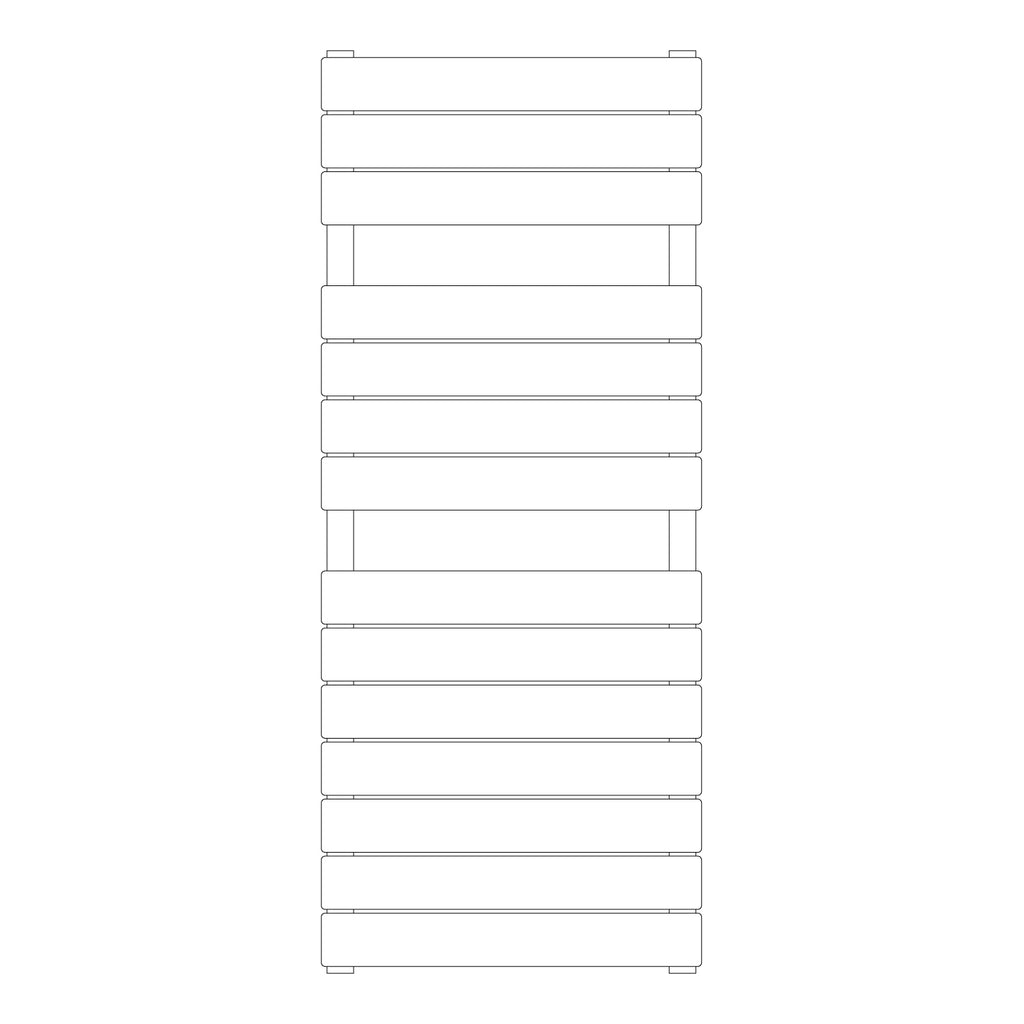 Termoarredo idraulico modello Palermo di Lazzarini 1213x500 - Bianco