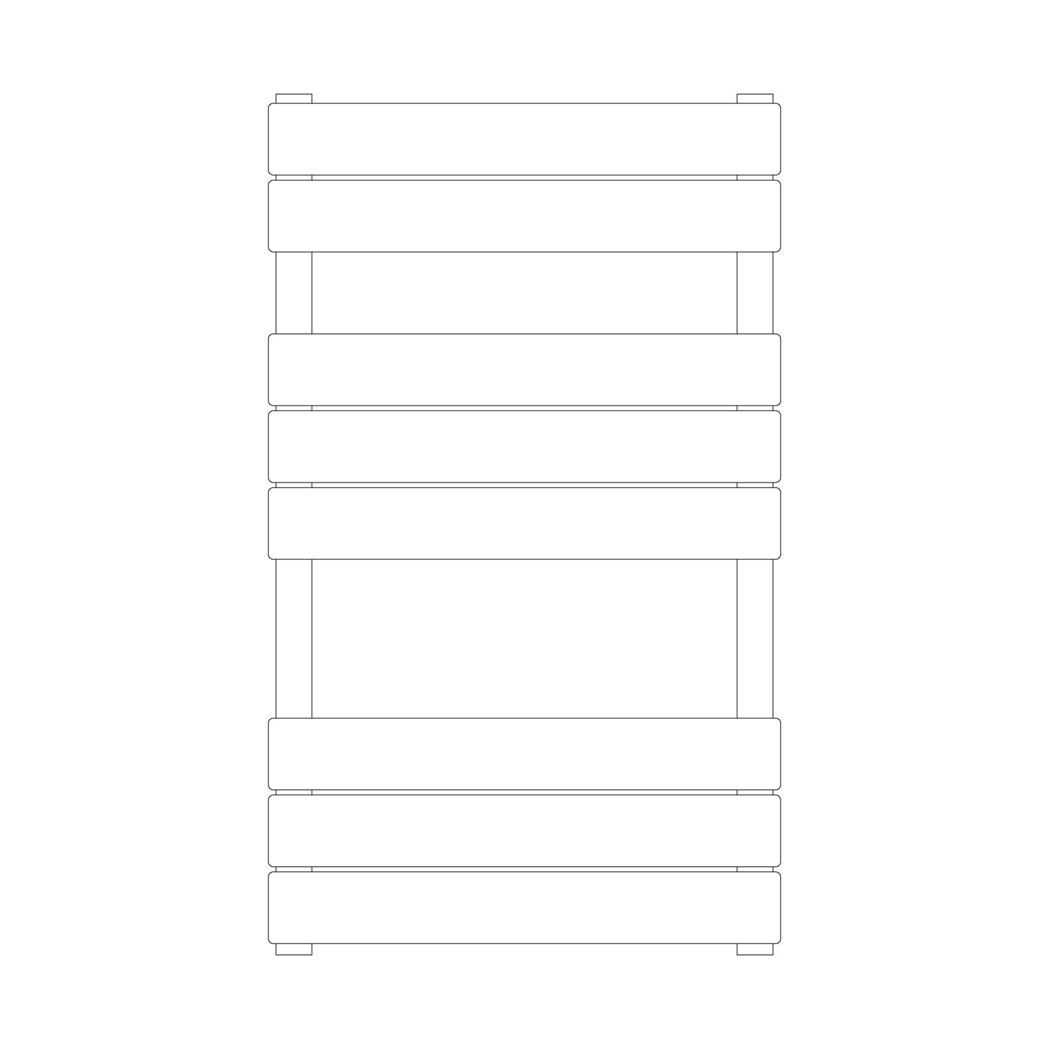 Termoarredo idraulico modello Egadi di Lazzarini 840x500 mm B-Brass