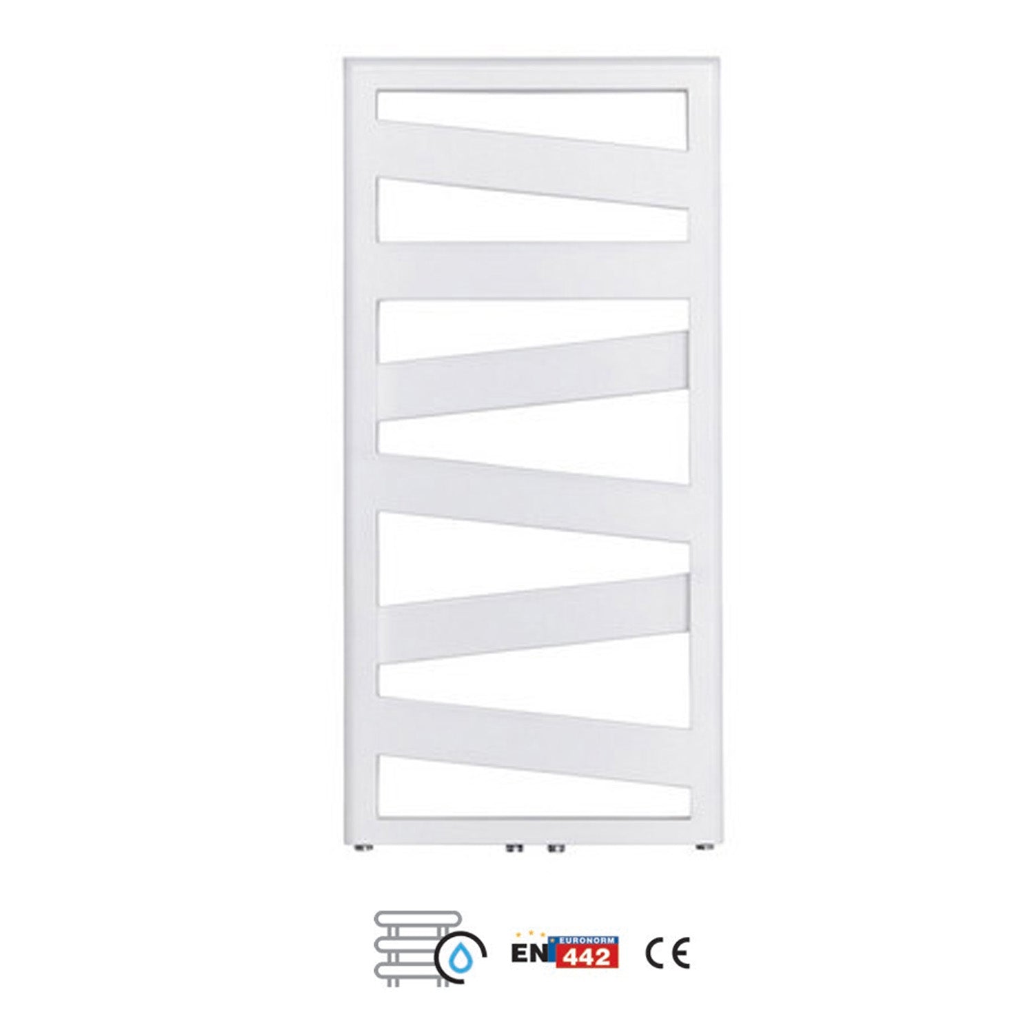 Termoarredo in acciaio Bianco Zehnder modello Ribbon H. 1017 x L. 600 mm