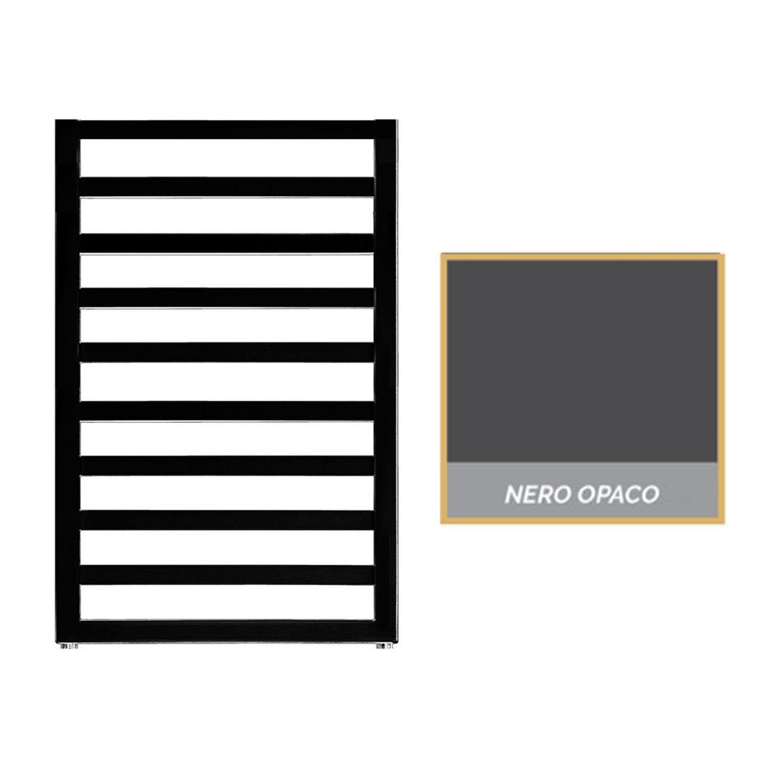 Termoarredo in acciaio Nero Opaco Zehnder modello Quaro H. 971 x L. 450 mm