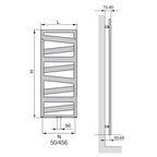 Termoarredo in acciaio Bianco Zehnder modello Ribbon H. 1266 x L. 500 mm