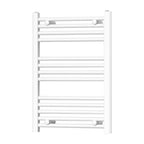 Termoarredo scaldasalviette da bagno idraulico 840x500 mm interasse 450 mm in acciaio Verniciato Bianco modello ELVIA