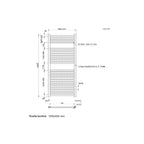 Termoarredo scaldasalviette da bagno idraulico 1230x550 mm interasse 500 mm in acciaio Cromato