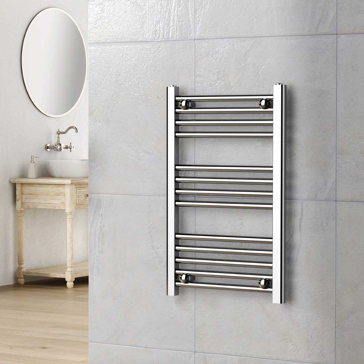 Termoarredo scaldasalviette da bagno idraulico 1780x550 mm interasse 500 mm in acciaio Cromato