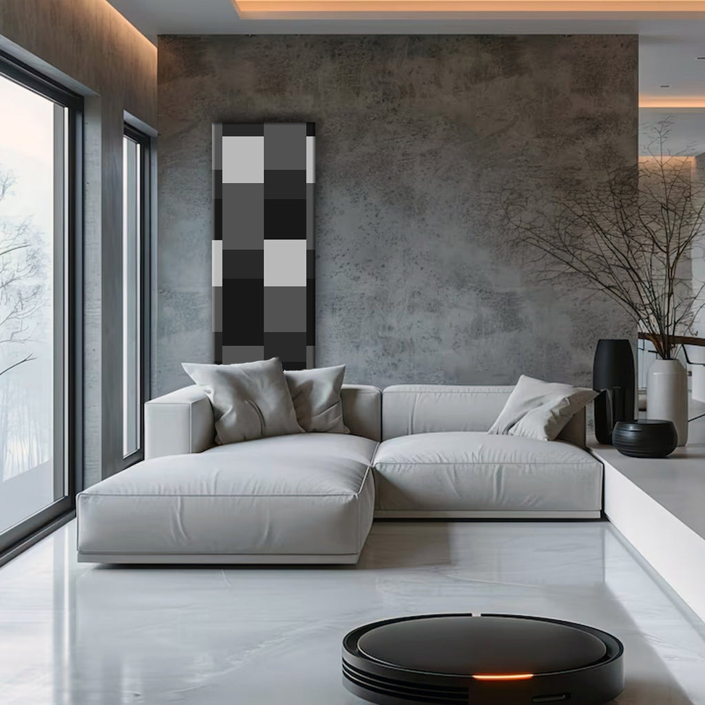  Termoarredo idraulico 150x59 cm interasse mm 50 Modello 'Almost Black' Termocrea