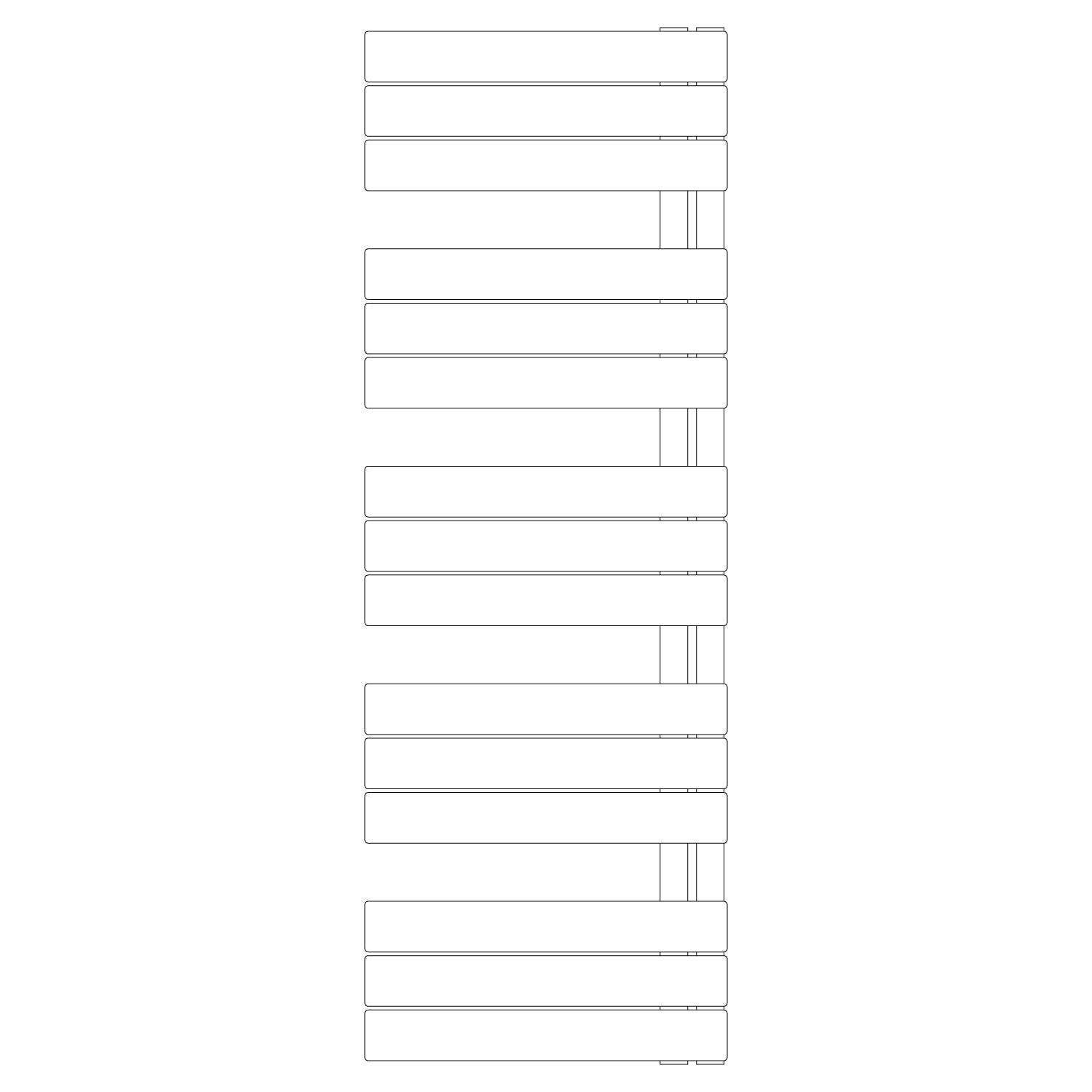 Termoarredo idraulico modello Alba di Lazzarini 1430x600 - Bianco