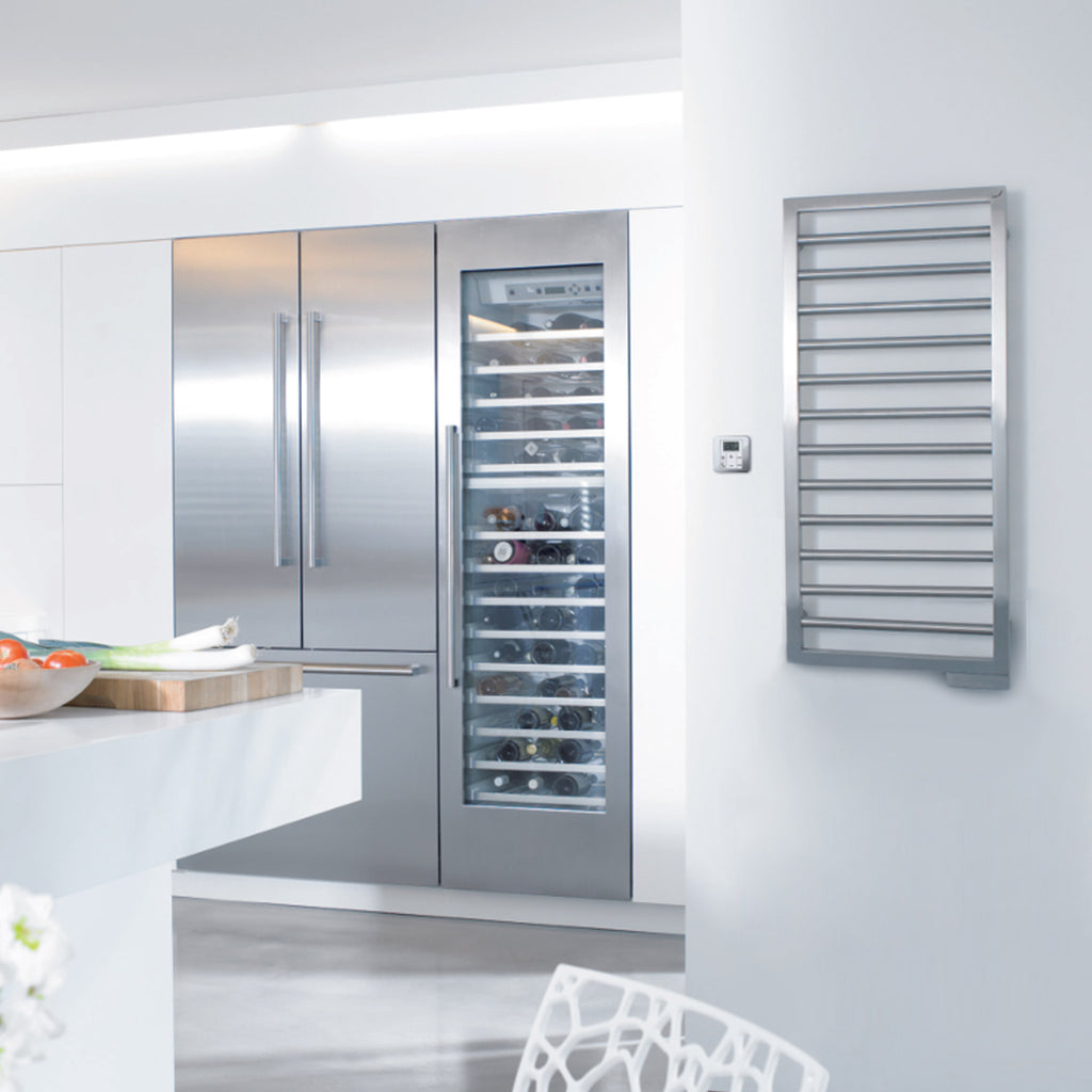 Termoarredo in acciaio con elementi tondi Cromato lucido Zehnder modello Subway H. 973 x L. 450 mm