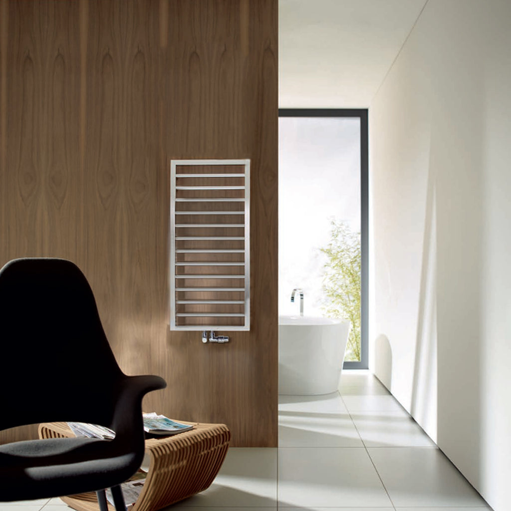 Termoarredo in acciaio con elementi tondi Cromato lucido Zehnder modello Subway H. 973 x L. 450 mm